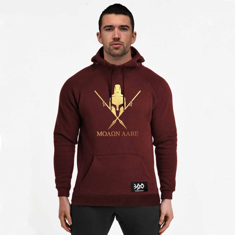 300 Hoodie - Burgundy x Gold - Spartathletics