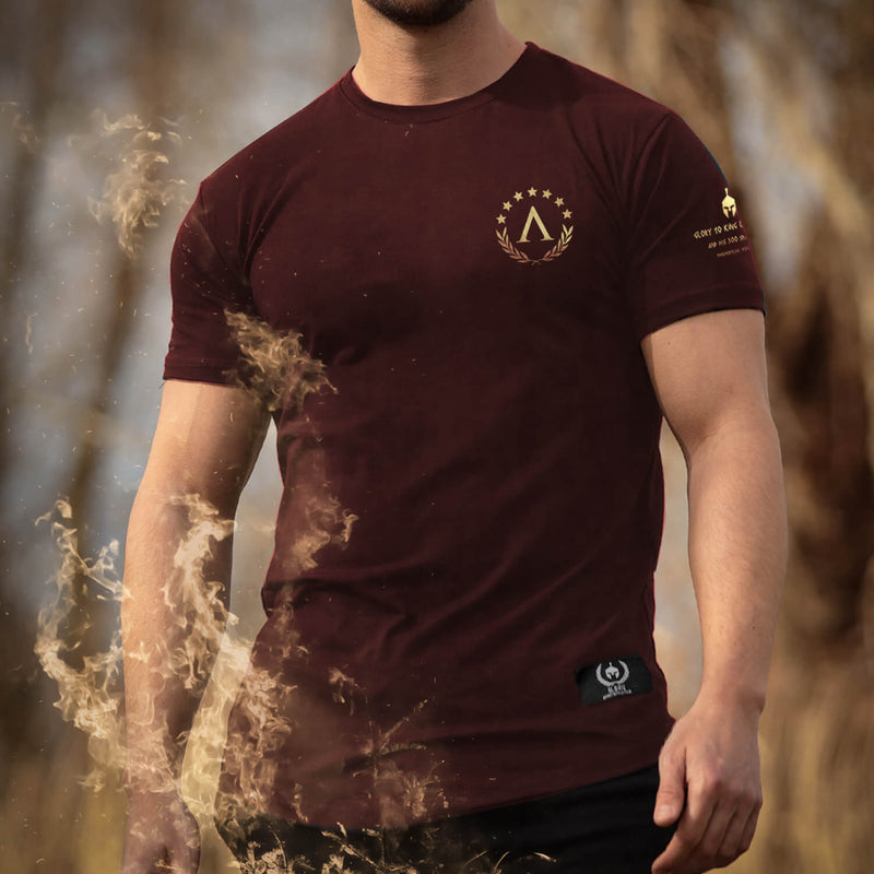 Glory T-Shirt - Burgundy x Gold (Leonidas)