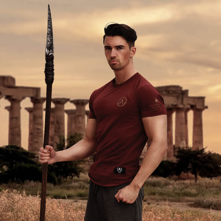 Leonides Back Ror Glory T-Shirt - Burgundy x Gold (Leonidas) – ROW 🌎 | Spartathletics