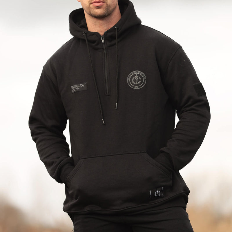 //03-SP1 | Shadow Ops Half Zip Hoodie - Onyx (Fully Customizable)