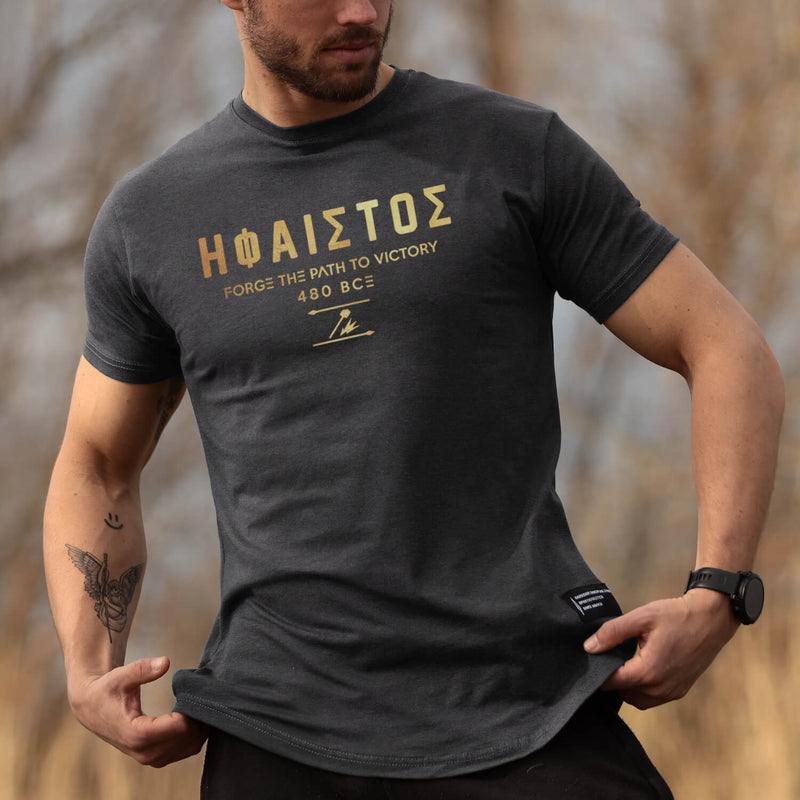 Nemesis T-Shirt - Granite x Gold (Hephaistos)