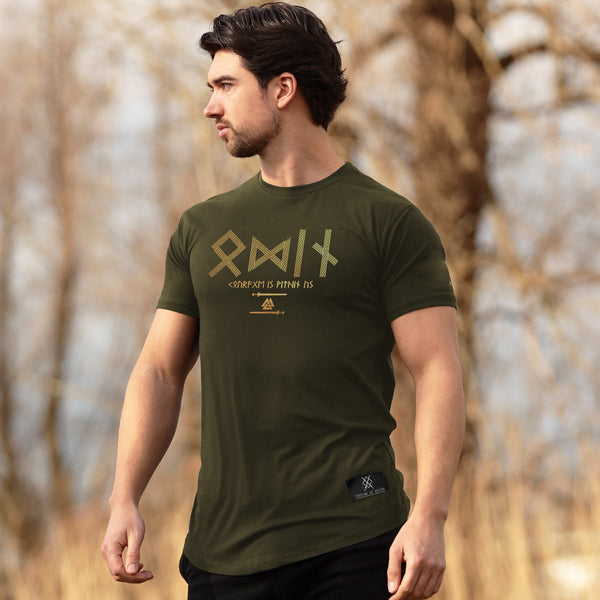 Legends of Ragnar™ | Asgard T-Shirt - Pine Green x Gold (Odin)