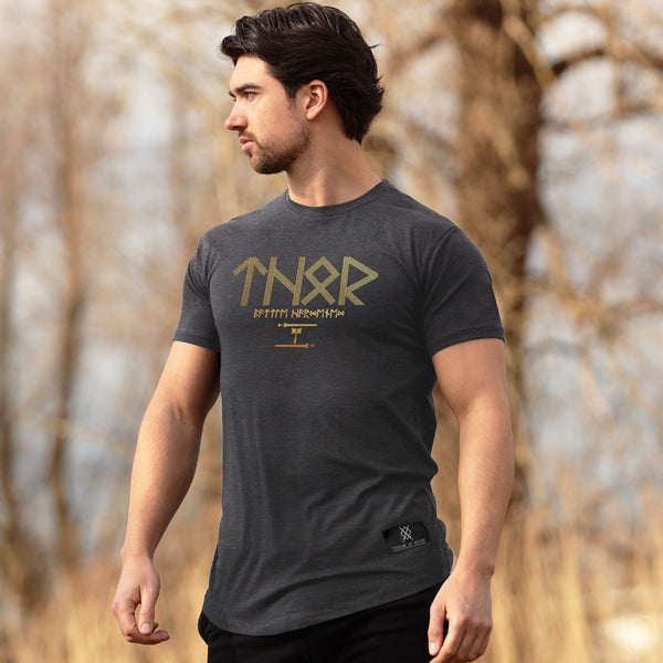 Legends of Ragnar™ | Asgard T-Shirt - Dark Stone x Gold (Thor)