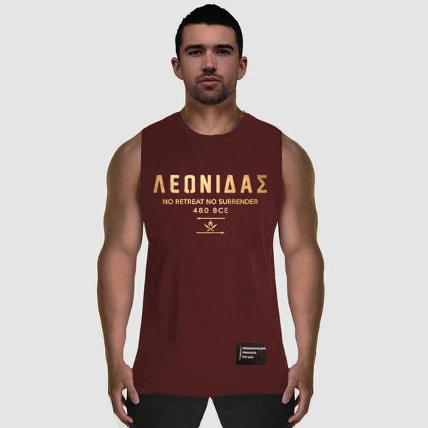 Nemesis Sleeveless Tank - Burgundy (Leonidas) - Spartathletics