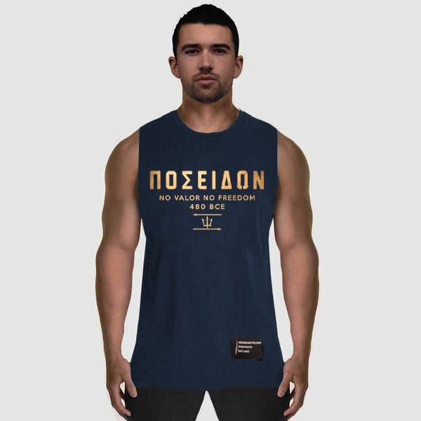 Nemesis Sleeveless Tank - Navy (Poseidon) - Spartathletics