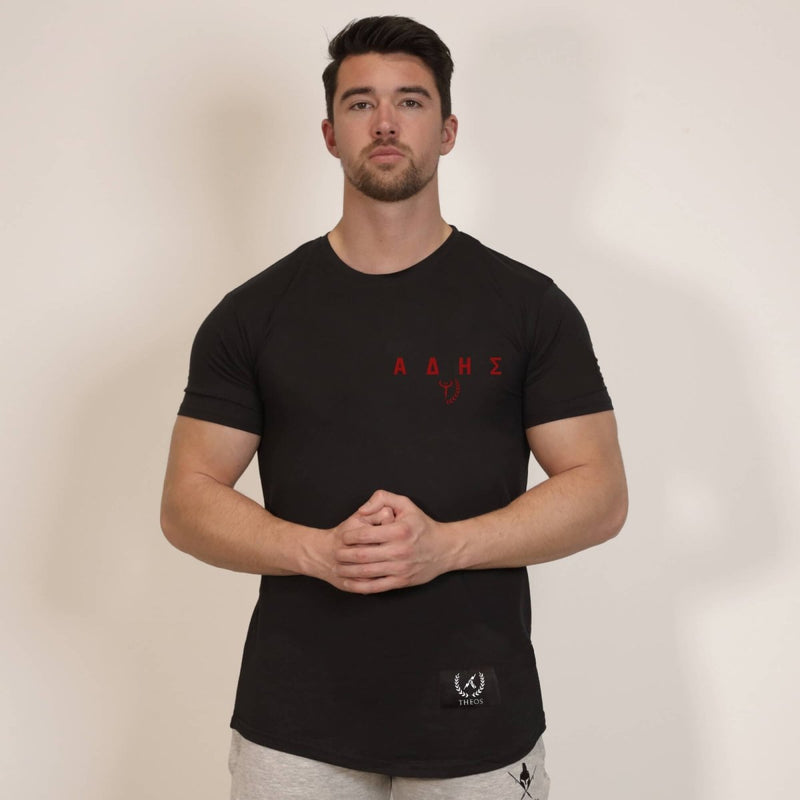 Theos T-Shirt - Onyx x Lava Red (Hades) - Spartathletics